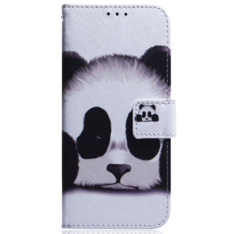 Flip Case Leren Motorola Edge 50 Fusion Panda