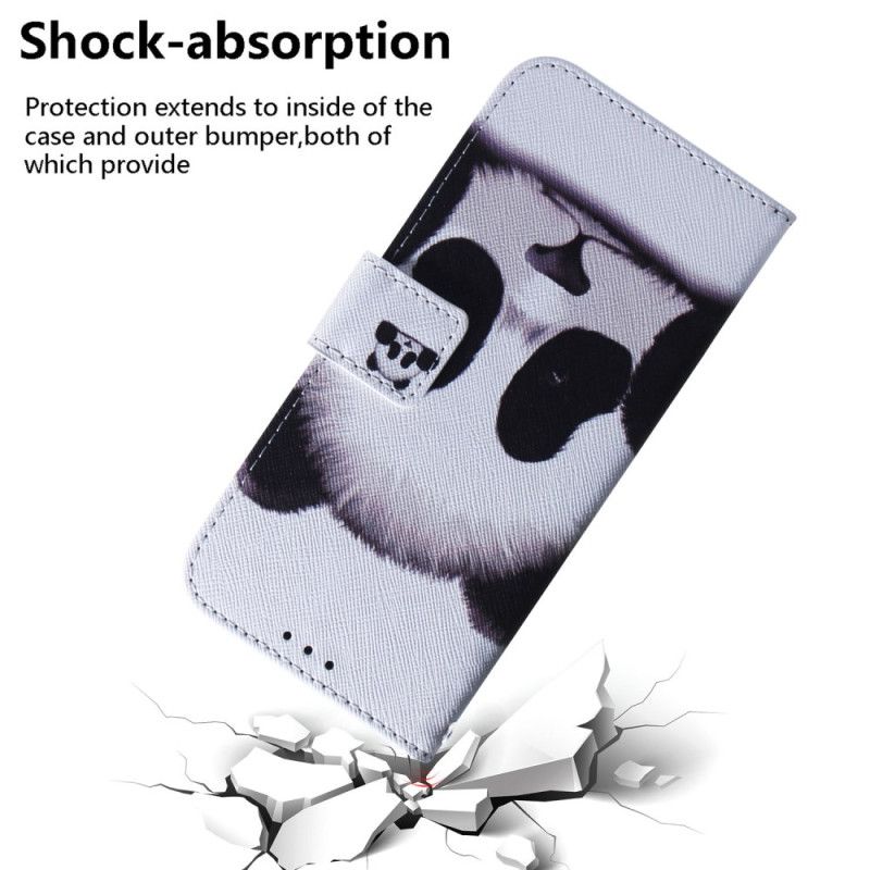 Flip Case Leren Motorola Edge 50 Fusion Panda