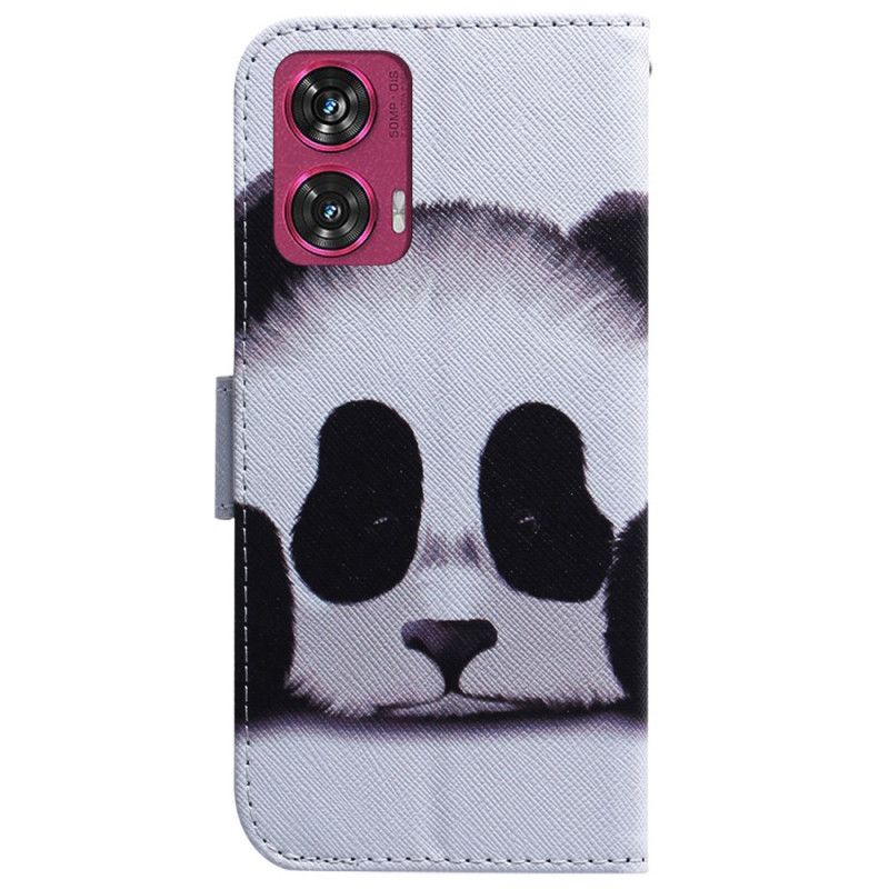 Flip Case Leren Motorola Edge 50 Fusion Panda