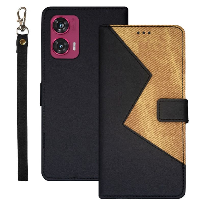 Flip Case Leren Motorola Edge 50 Fusion Tweekleurige Idewei