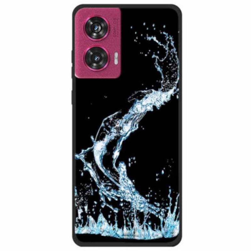 Hoesje Motorola Edge 50 Fusion Blauwe Waterdruppels