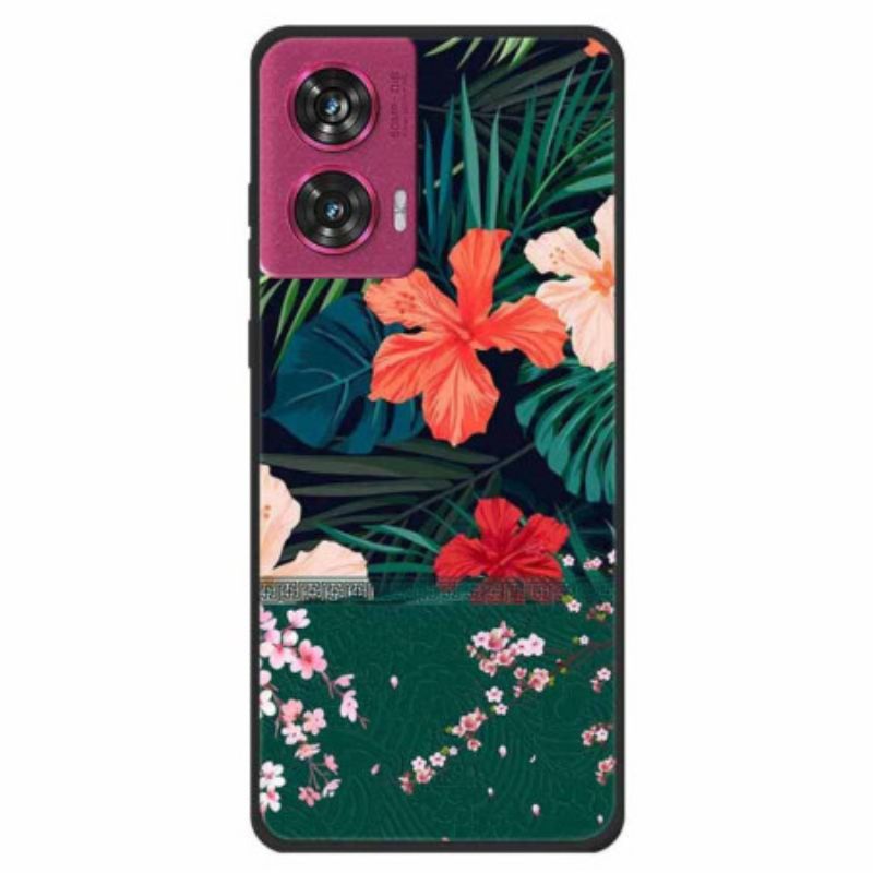 Hoesje Motorola Edge 50 Fusion Kleurrijke Bloemen Bescherming Hoesje