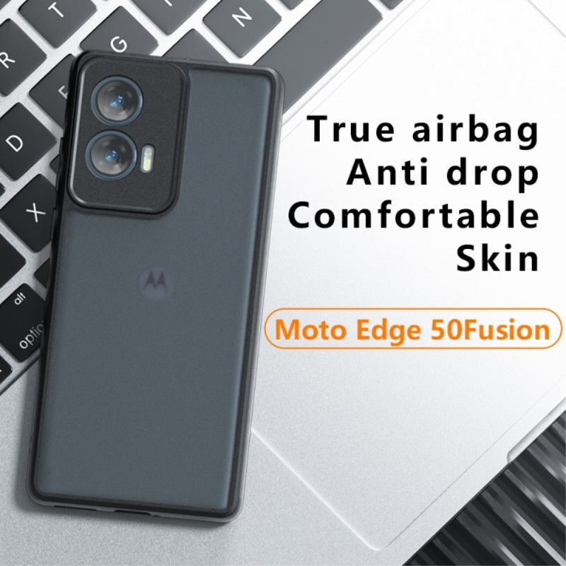 Hoesje Motorola Edge 50 Fusion Zwart Transparant Bescherming Hoesje