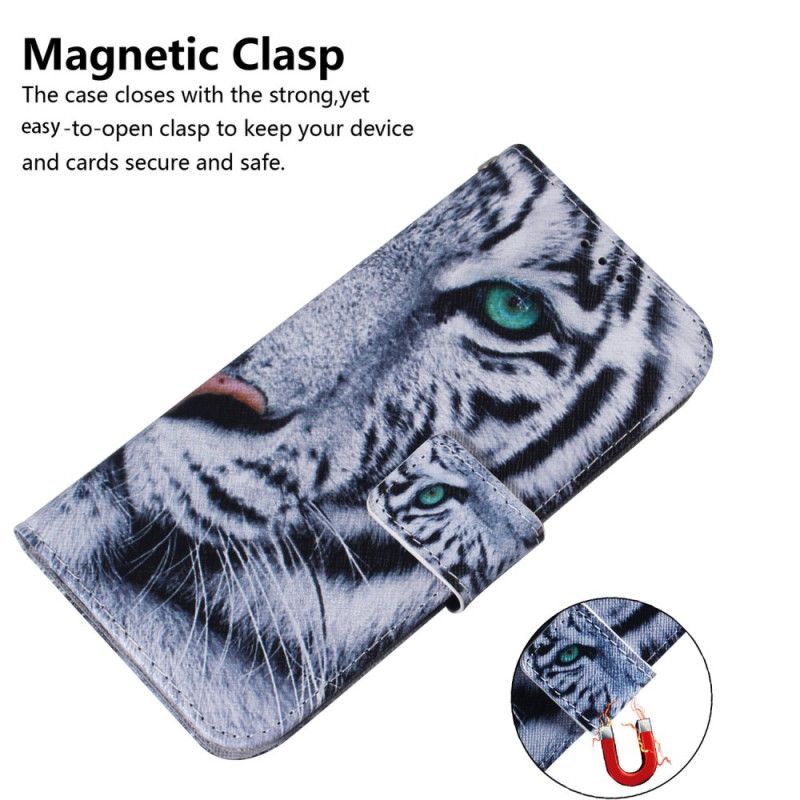 Flip Case Leren Honor 200 Witte Tijger