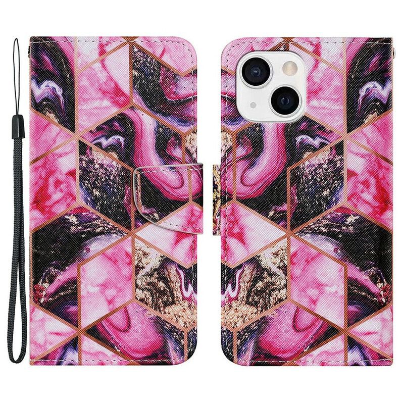 Bescherming Hoesje iPhone 13 Geometrische Marmeren Stijl