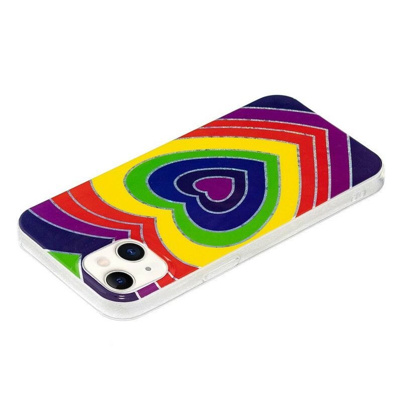 Case Hoesje iPhone 13 Telefoonhoesje Psychedelisch Hart