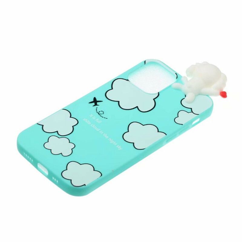 Cover Hoesje iPhone 13 Telefoonhoesje Hond In De Wolken 3d