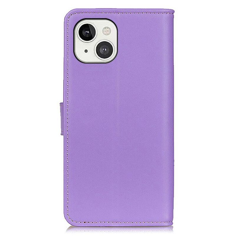 Flip Case Leren iPhone 13 Eenvoudig Leereffect