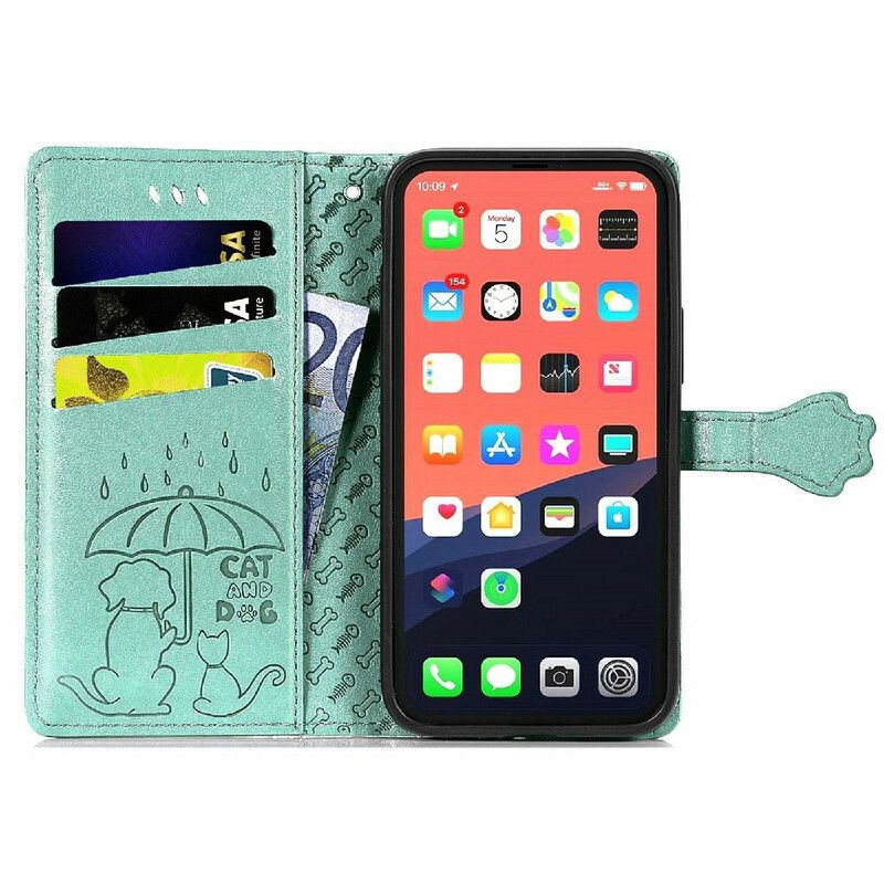 Flip Case Leren iPhone 13 Geanimeerde Dieren