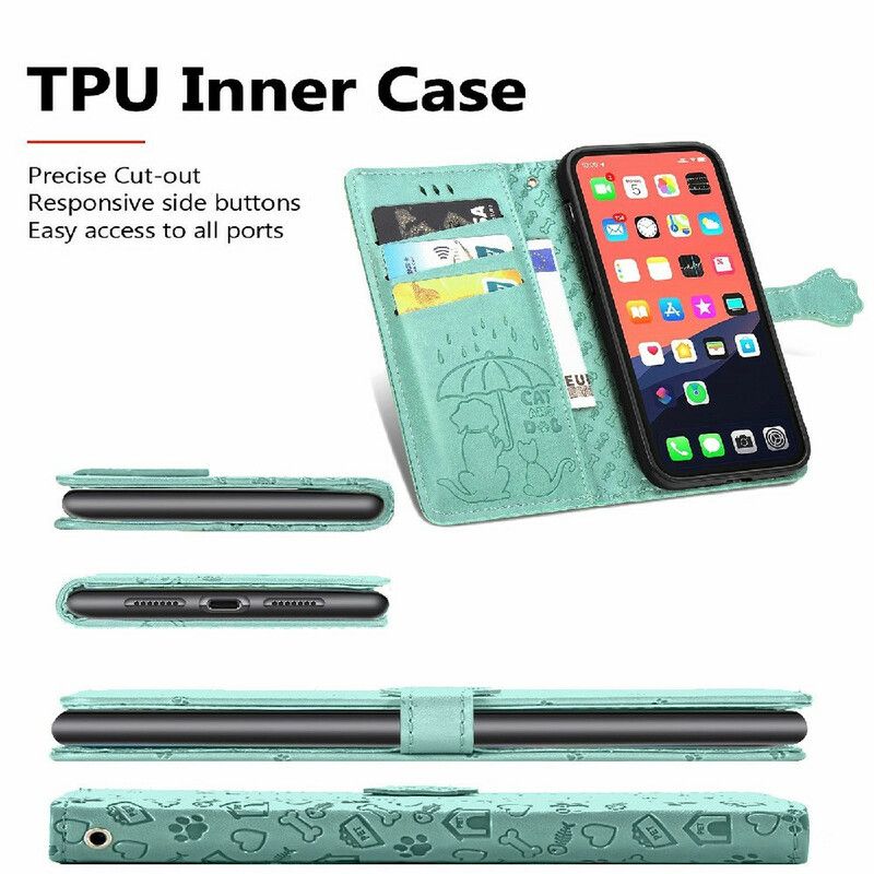 Flip Case Leren iPhone 13 Geanimeerde Dieren