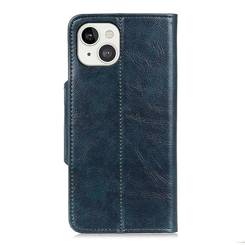 Flip Case Leren iPhone 13 Glanzend Imitatieleer Khazneh