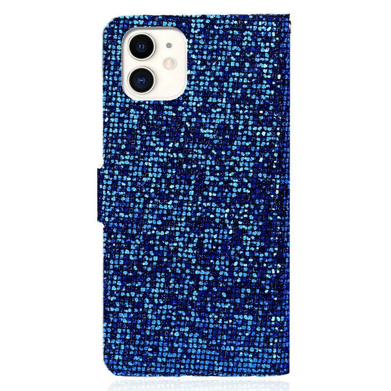 Flip Case Leren iPhone 13 Glitter S-ontwerp