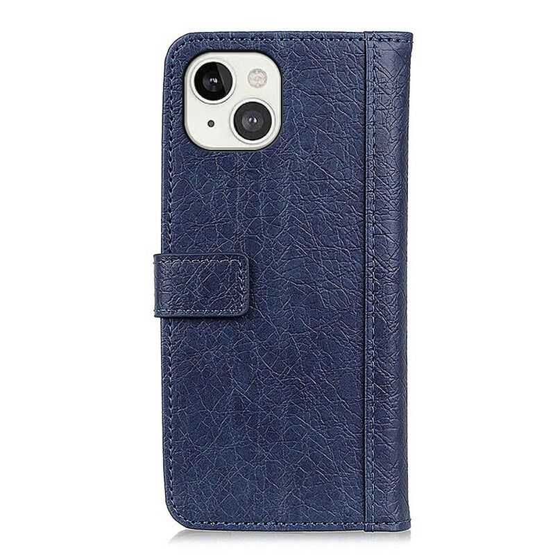 Flip Case Leren iPhone 13 Kunstleer Neushoornstijl