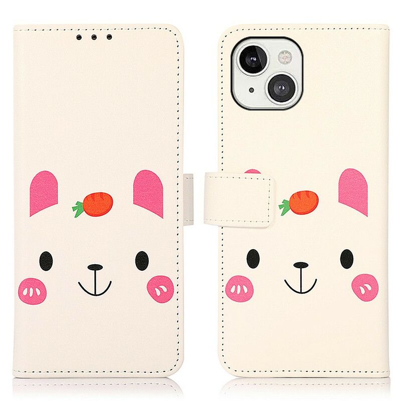 Flip Case Leren iPhone 13 Leuke Tekenfilm