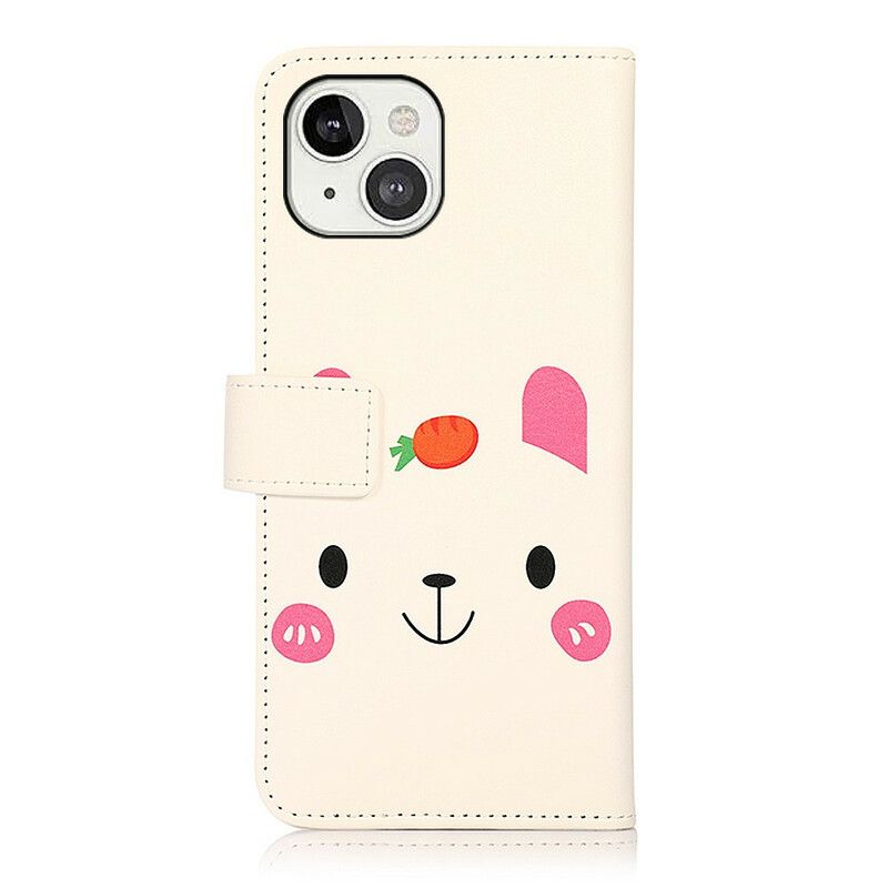 Flip Case Leren iPhone 13 Leuke Tekenfilm