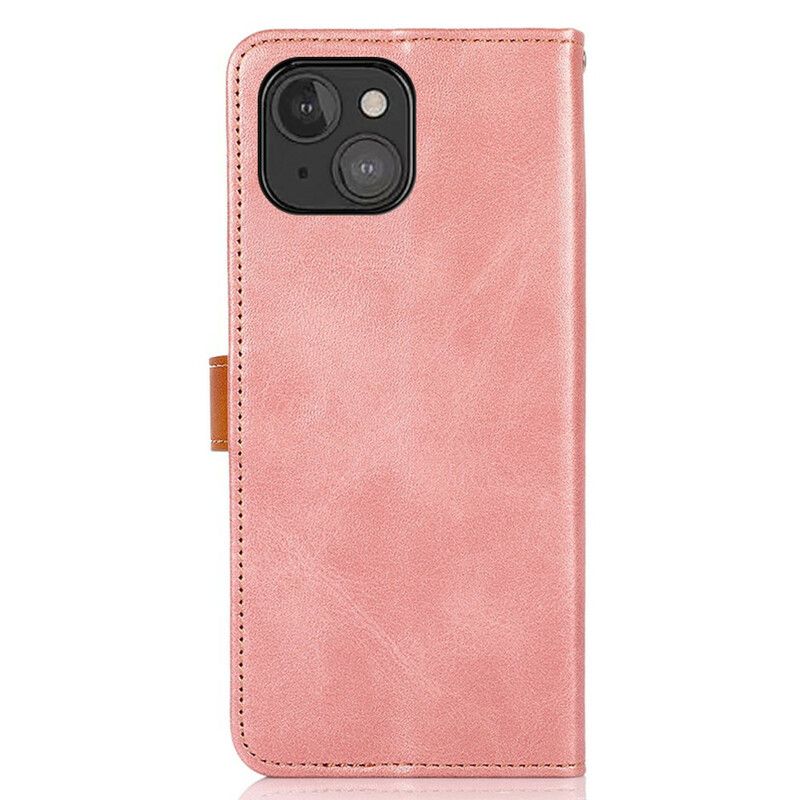 Flip Case Leren iPhone 13 Met Khazneh-riem