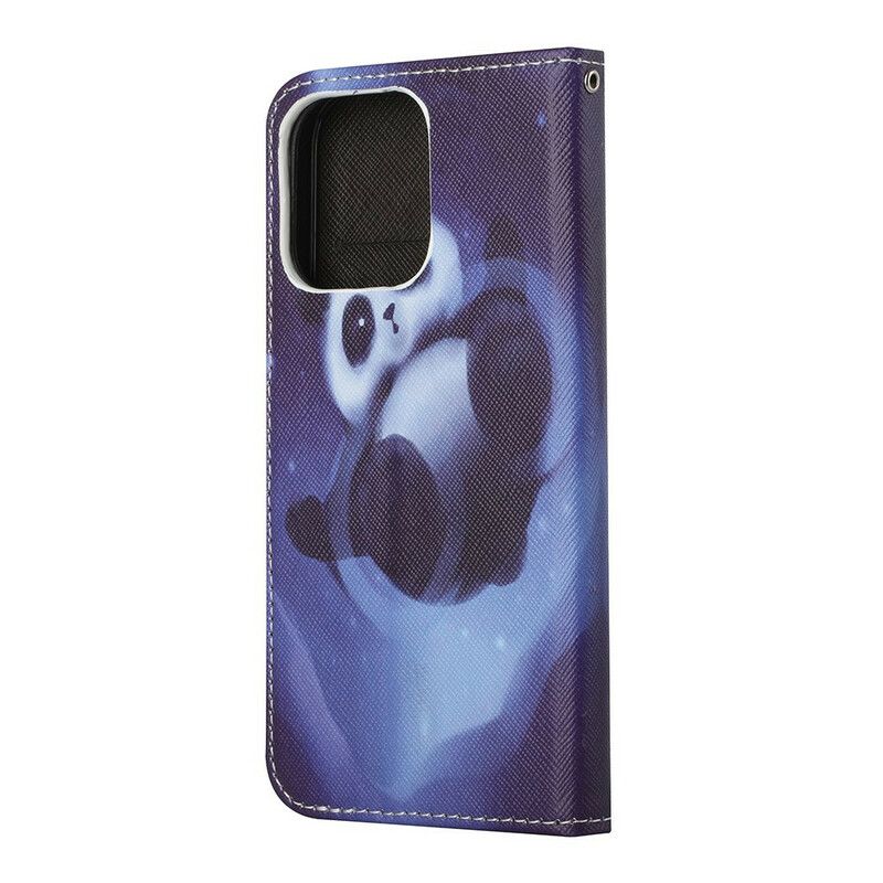 Flip Case Leren iPhone 13 Panda Space