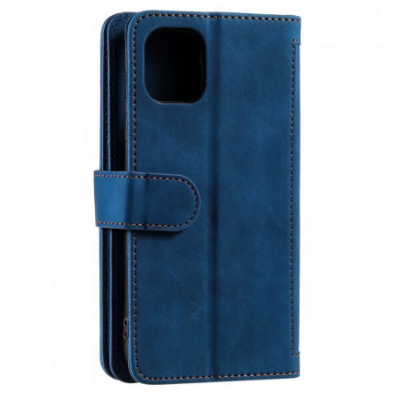 Flip Case Leren iPhone 13 Portemonnee Met Riempje