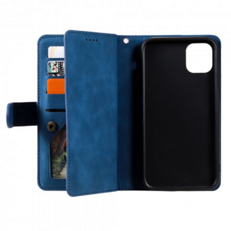 Flip Case Leren iPhone 13 Portemonnee Met Riempje