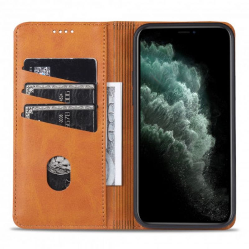 Folio-hoesje iPhone 13 Azns Lederen Stijl Bescherming Hoesje