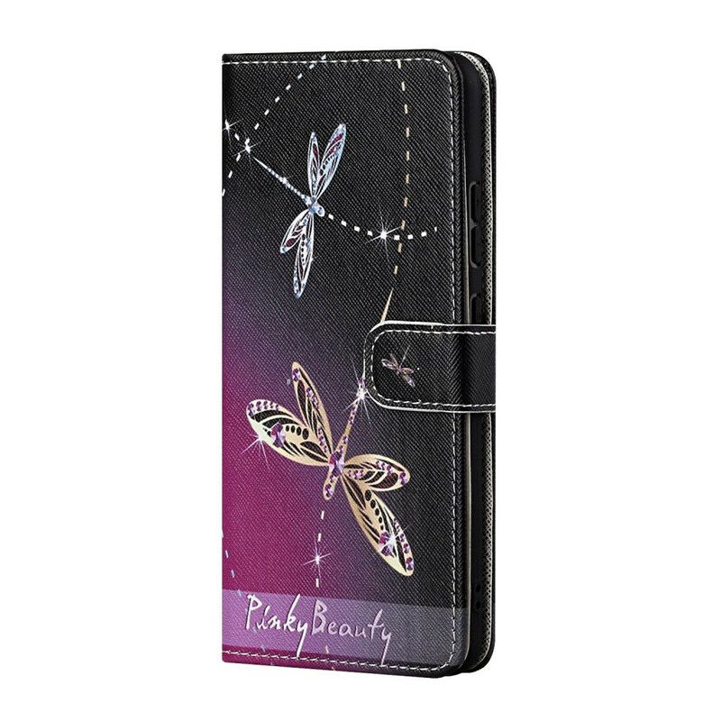 Folio-hoesje iPhone 13 Strappy Libellen