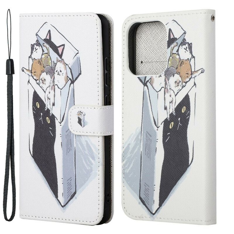 Folio-hoesje iPhone 13 Telefoonhoesje Levering String Katten