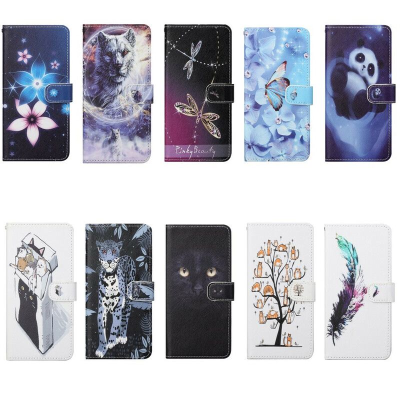 Folio-hoesje iPhone 13 Wolf In Winter Met Lanyard