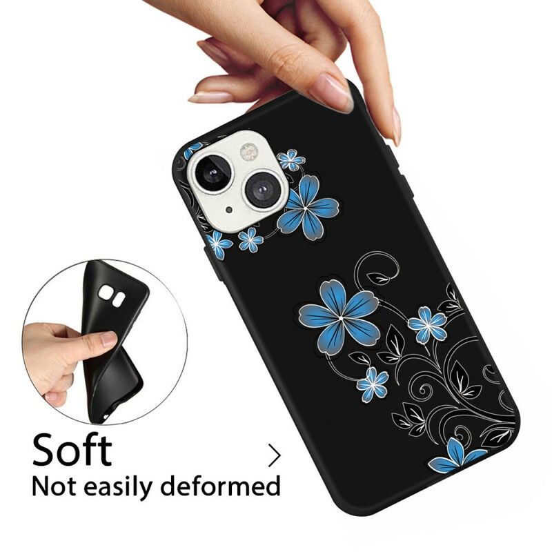 Hoesje iPhone 13 Blauwe Bloemen Bescherming Hoesje