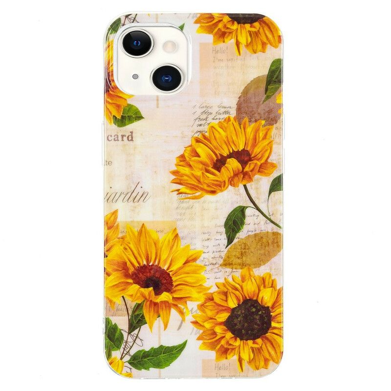 Hoesje iPhone 13 Fluorescerende Bloemenserie Bescherming Hoesje