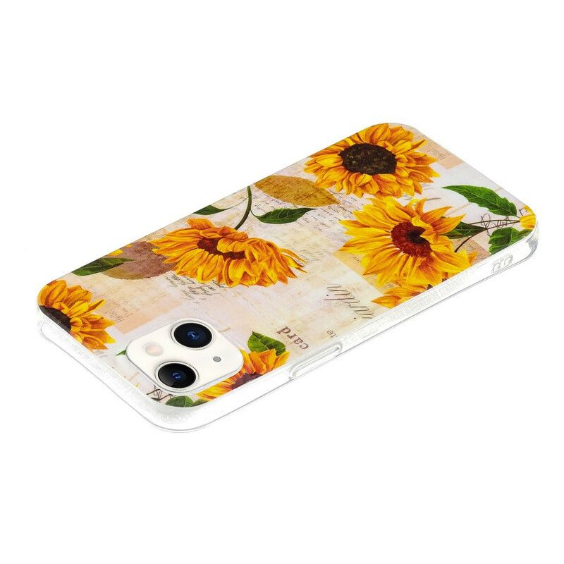 Hoesje iPhone 13 Fluorescerende Bloemenserie Bescherming Hoesje