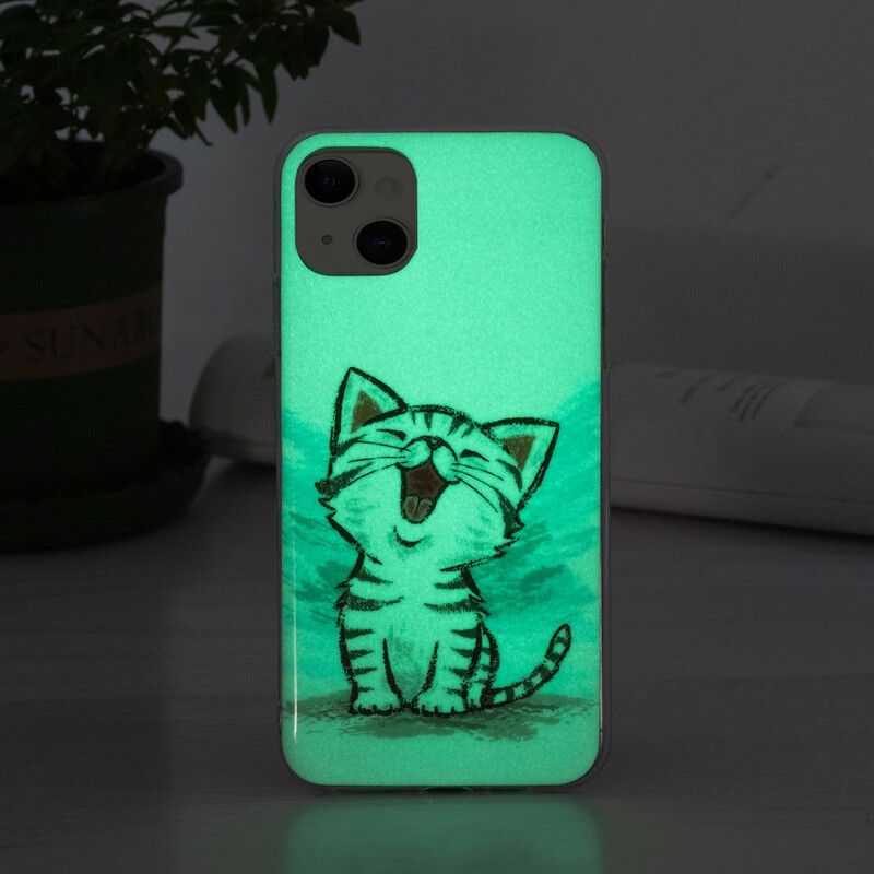 Hoesje iPhone 13 Fluorescerende Kat