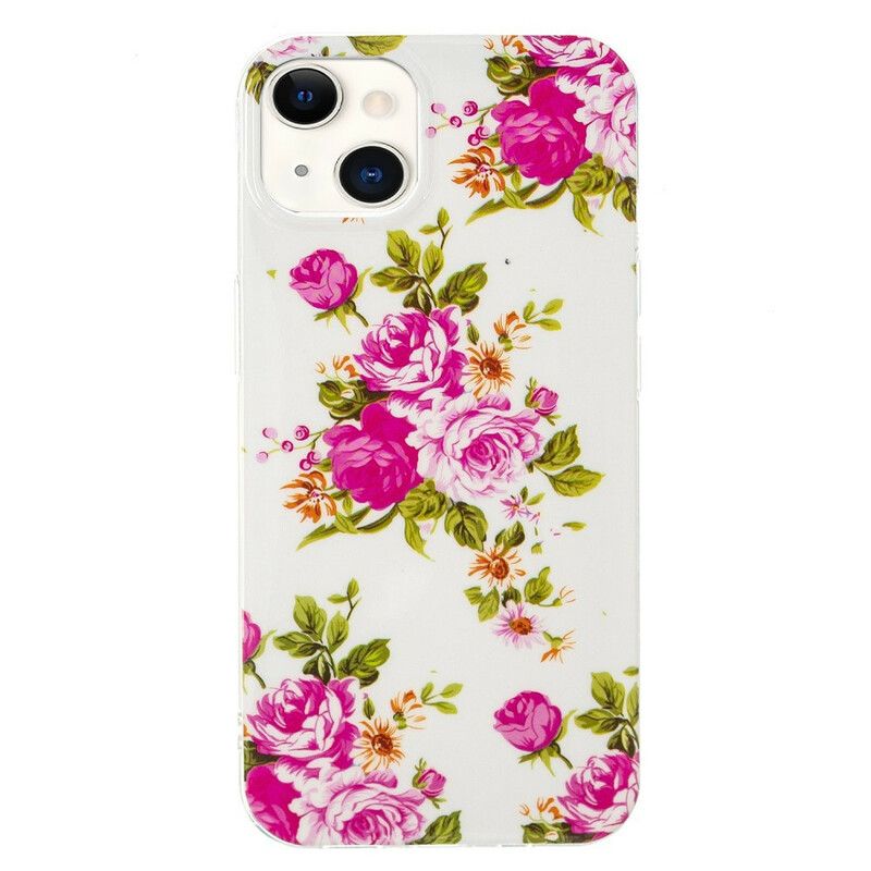 Hoesje iPhone 13 Fluorescerende Liberty-bloemen