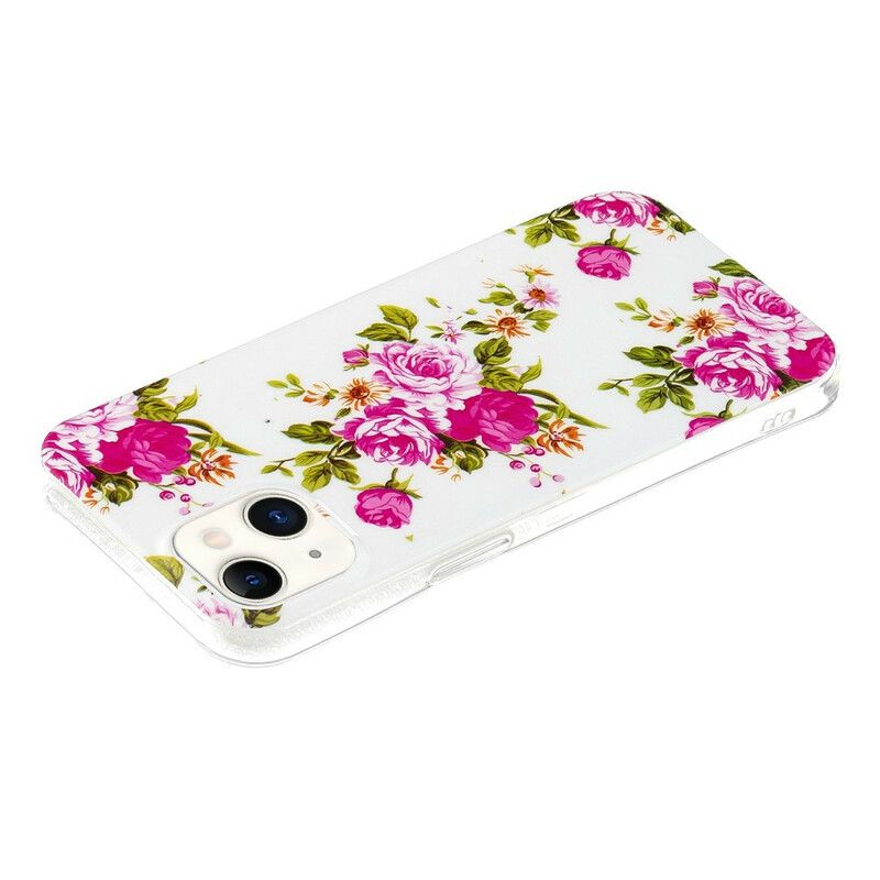 Hoesje iPhone 13 Fluorescerende Liberty-bloemen