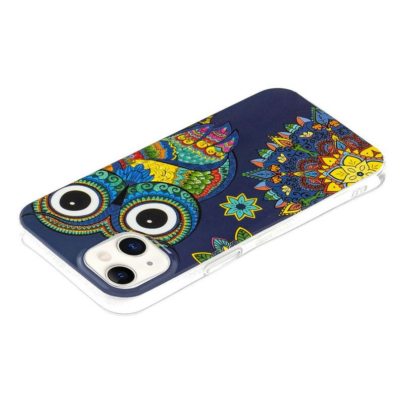 Hoesje iPhone 13 Fluorescerende Mandala Uil