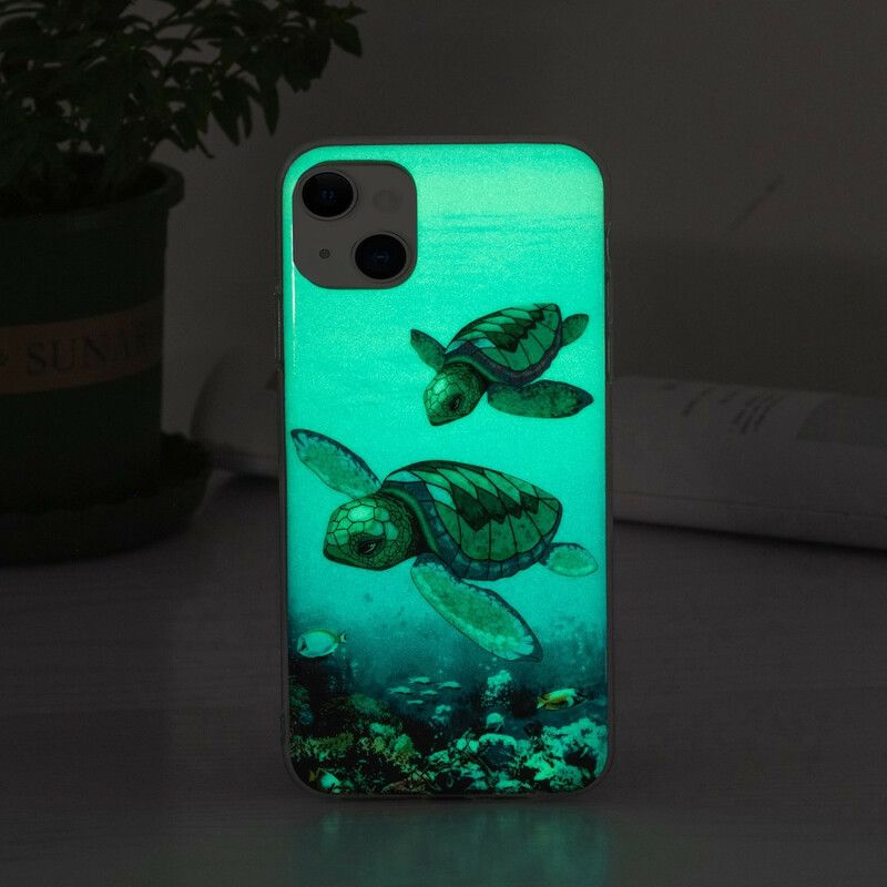 Hoesje iPhone 13 Fluorescerende Schildpadden