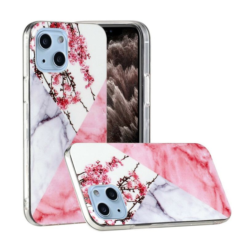 Hoesje iPhone 13 Gemarmerde Pruimenbloesems