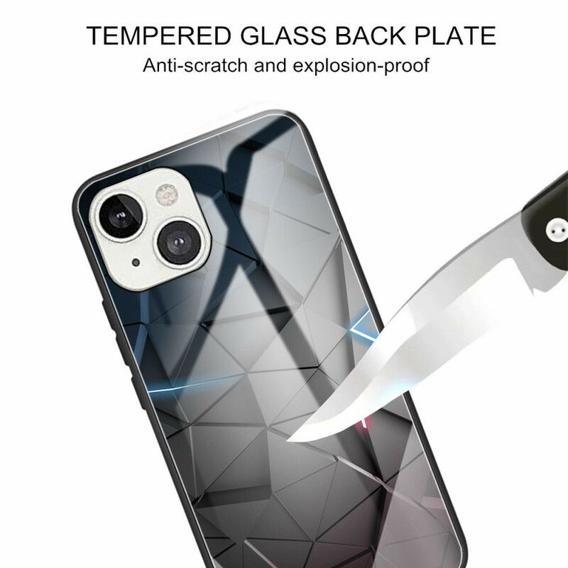 Hoesje iPhone 13 Geometrie Van Gehard Glas Bescherming Hoesje