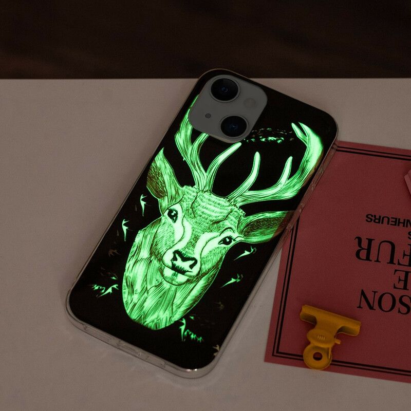 Hoesje iPhone 13 Majestueuze Fluorescerende Stag Bescherming Hoesje