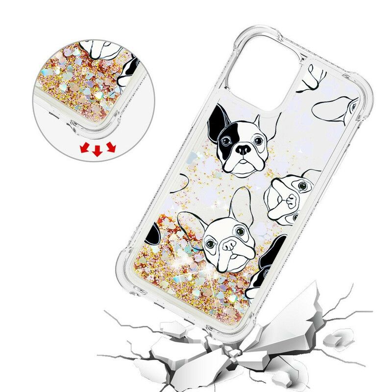 Hoesje iPhone 13 Mr Dog Pailletten Bescherming Hoesje