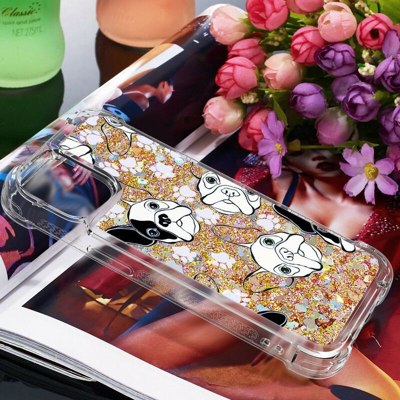 Hoesje iPhone 13 Mr Dog Pailletten Bescherming Hoesje