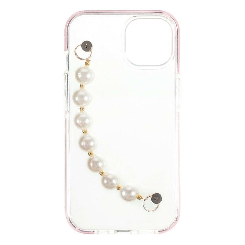 Hoesje iPhone 13 Siliconen Armband Kralen