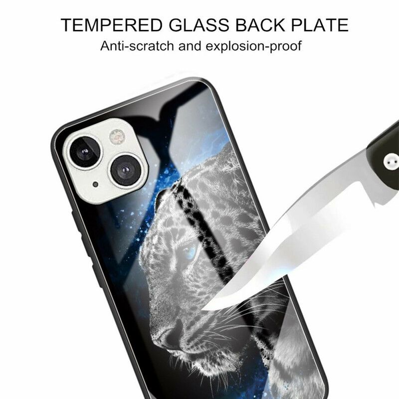 Hoesje Voor iPhone 13 Katachtig Gezicht Van Gehard Glas