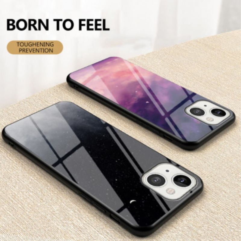 Hoesje Voor iPhone 13 Sterrenhemel Gehard Glas