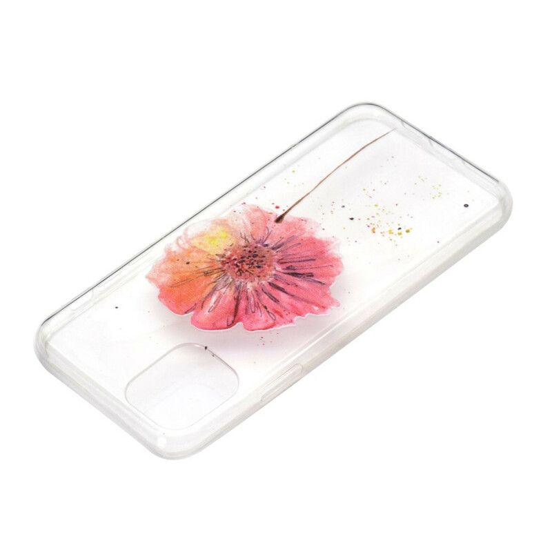 Hoesje Voor iPhone 13 Transparante Klaproos Aquarel