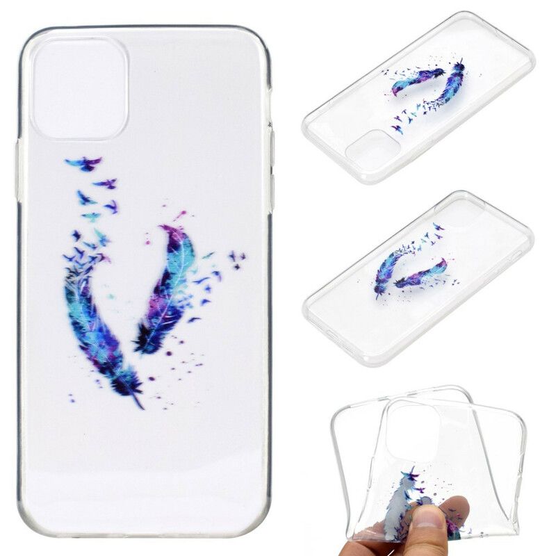 Hoesje Voor iPhone 13 Transparante Veren