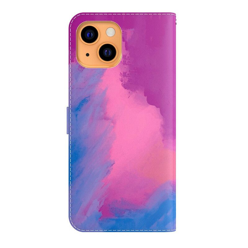 Leren Hoesje iPhone 13 Aquarel