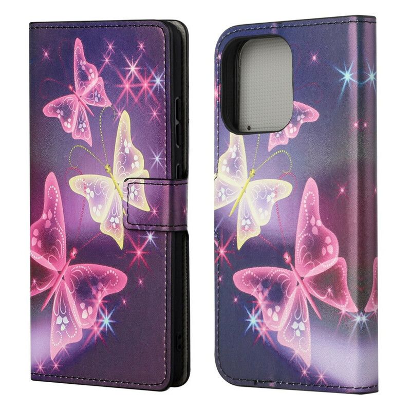 Leren Hoesje iPhone 13 Gekke Vlinders