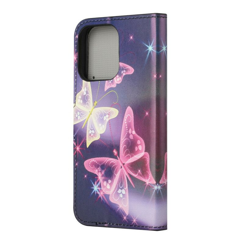 Leren Hoesje iPhone 13 Gekke Vlinders