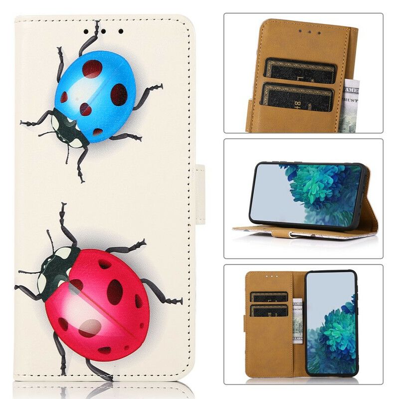 Leren Hoesje iPhone 13 Lieveheersbeestjes Bescherming Hoesje