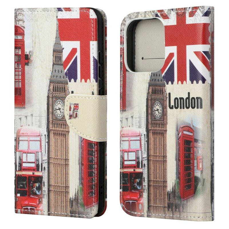 Leren Hoesje iPhone 13 Londen Leven Bescherming Hoesje